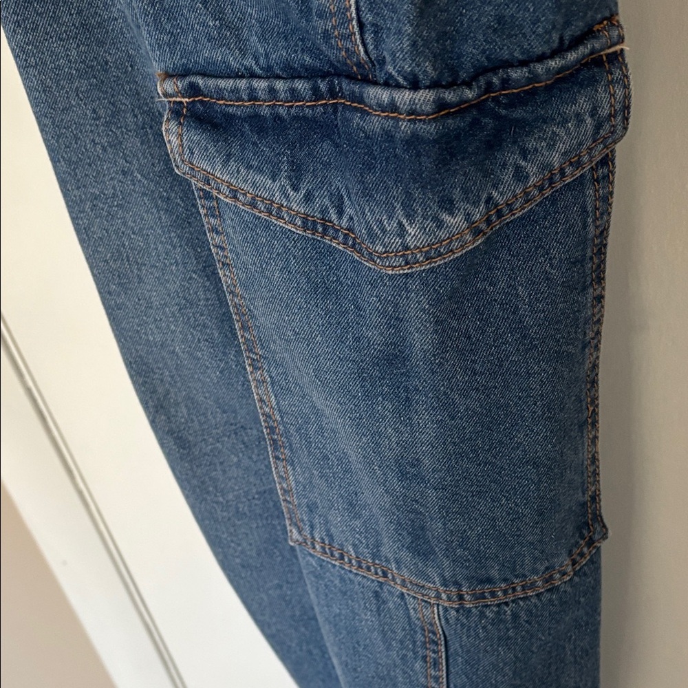 Celebrity Pink Light Blue Denim Overalls - Picture 4 of 7